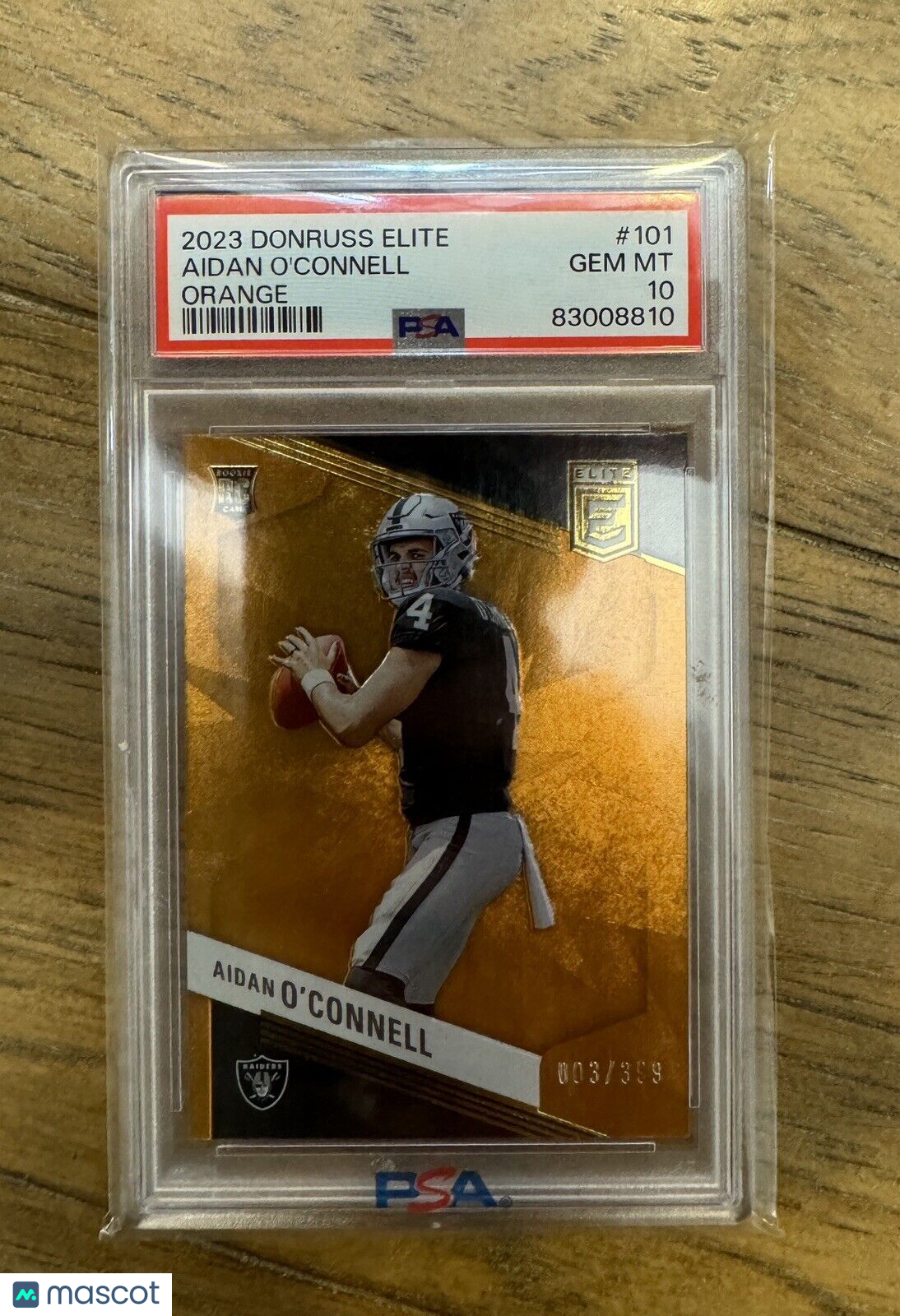 AIDAN OCONNELL RC 2023 DONRUSS ELITE ORANGE ROOKIE CARD SP /399 RAIDERS