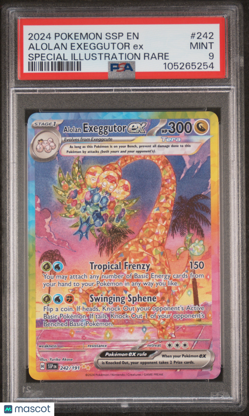 PokéMon TCG Alolan Exeggutor EX #242 Special Illustration Rare PSA 9