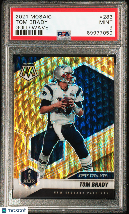 2021 Panini Mosaic Tom Brady #283 Gold Wave PSA 9